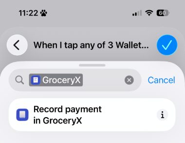 Search GroceryX, Record payment in GroceryX action