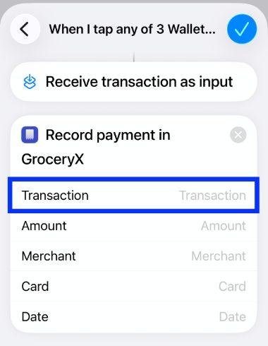 Transaction field in Record payment in GroceryX
